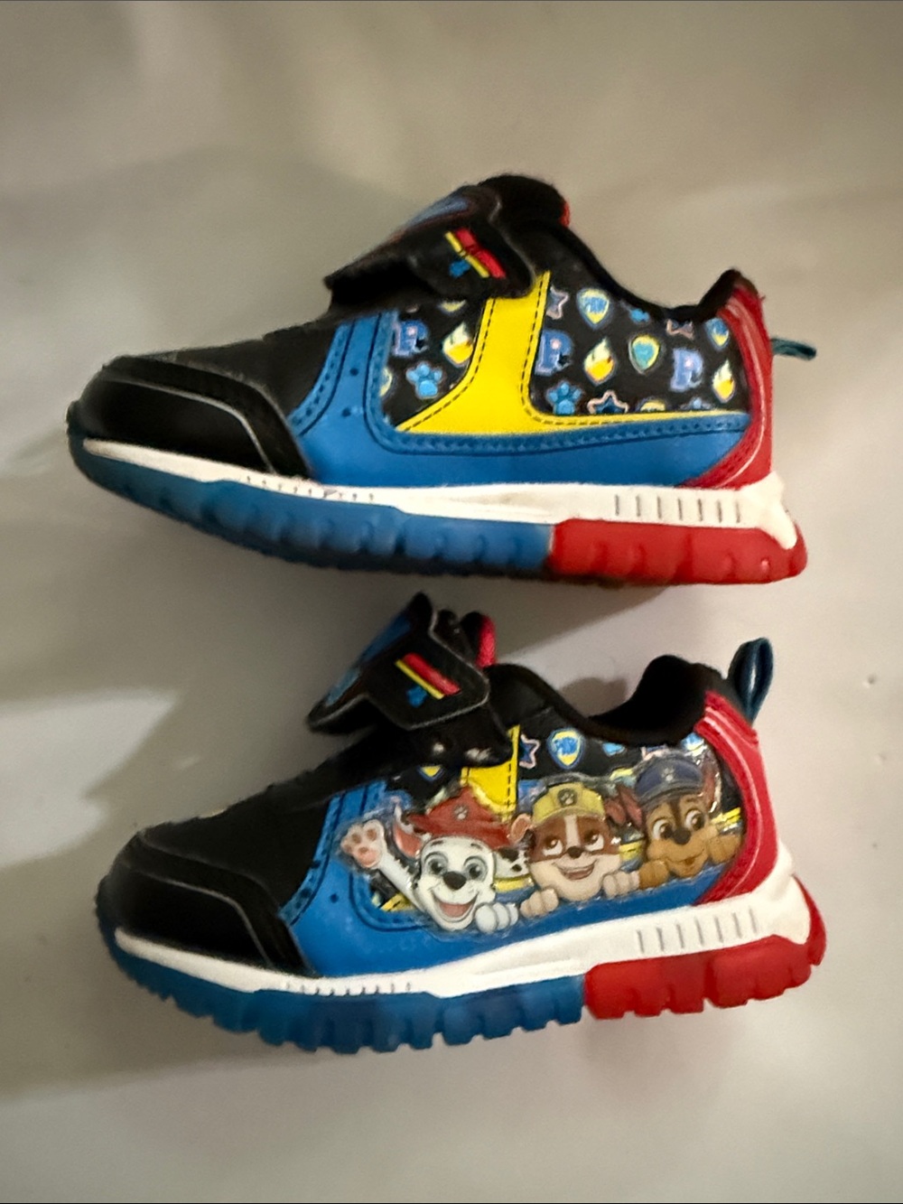 Paw Patrol Kids Sneakers - Blue/Yellow/Red size 7 toddler